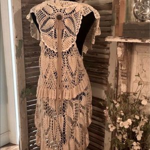 Handmade crochet doily vest